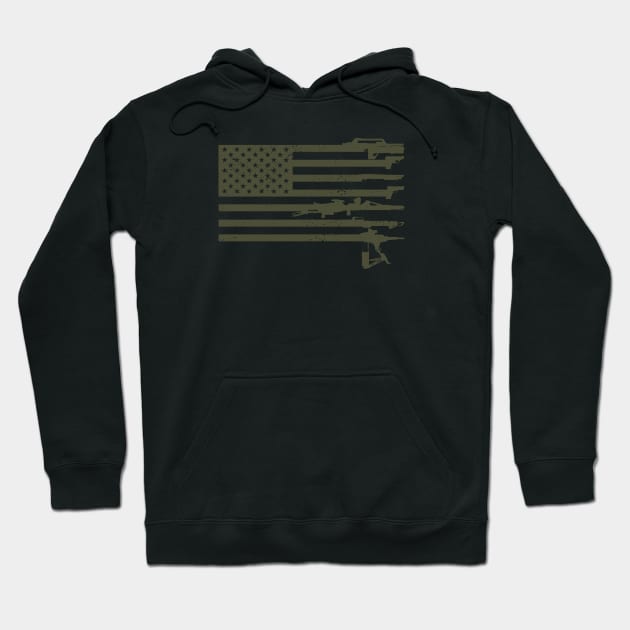 US Flag - USCM Arms - OD Hoodie by CCDesign